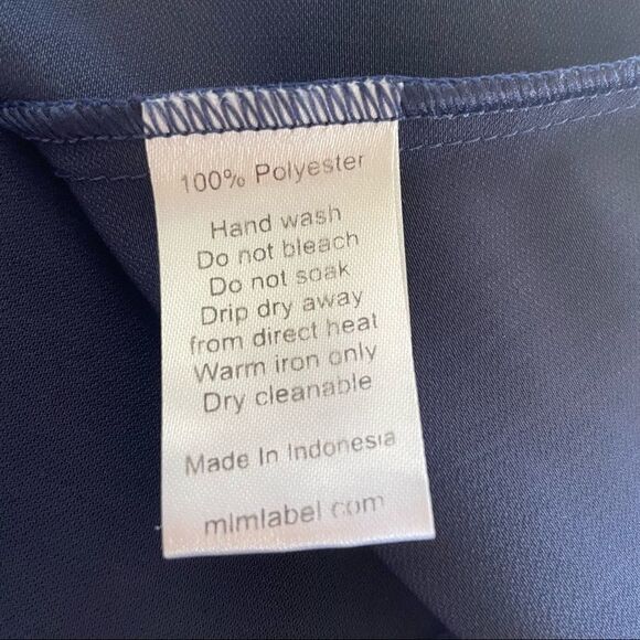 MLM Label ~ Midnight Blue Ruffle Off the Shoulder Blouse ~ Size XS - Picture 6 of 6